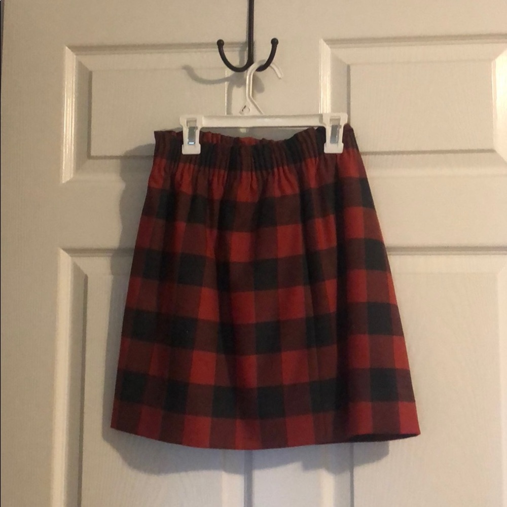 JCREW red/black checkered skirt